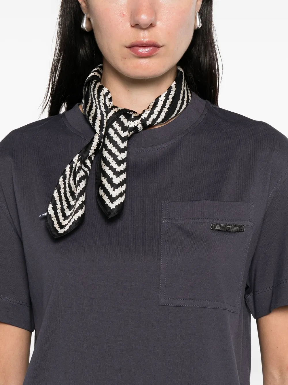 Brunello Cucinelli T-shirt met borstzak Blauw