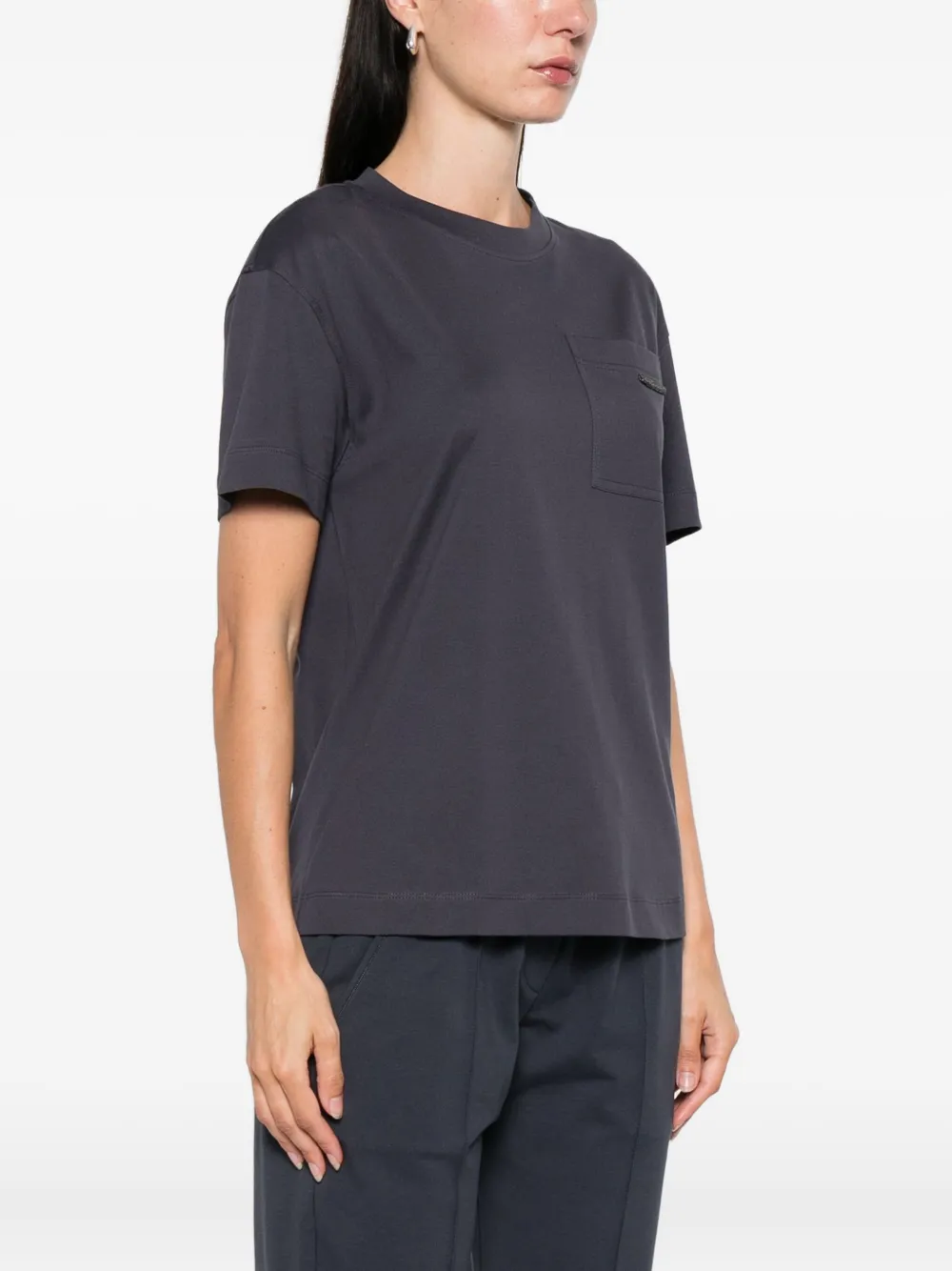 Brunello Cucinelli T-shirt met borstzak Blauw
