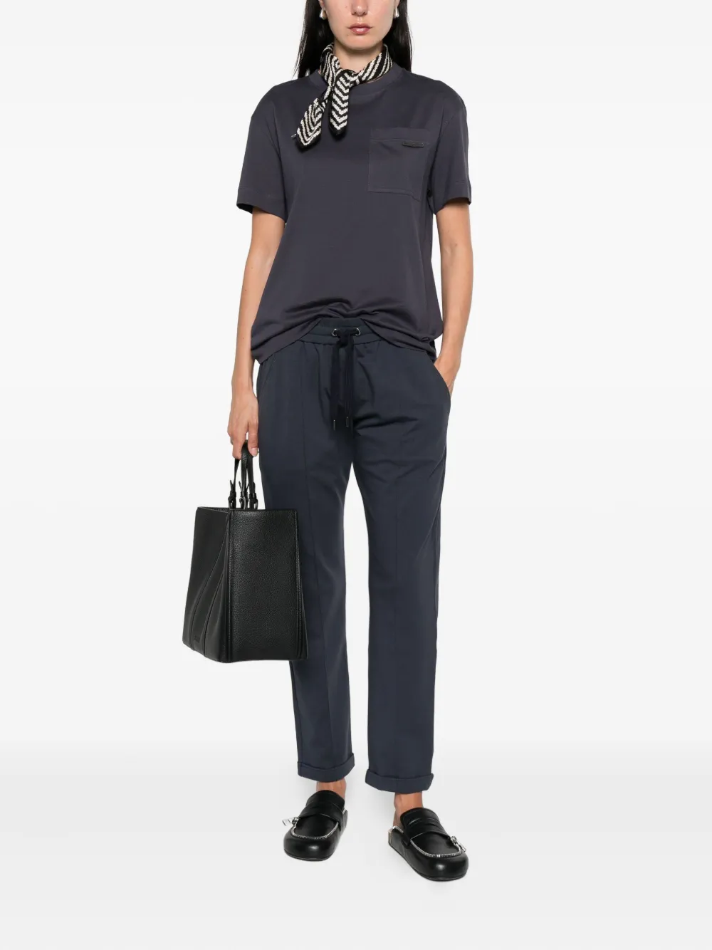 Brunello Cucinelli Broek met trekkoordtaille Blauw