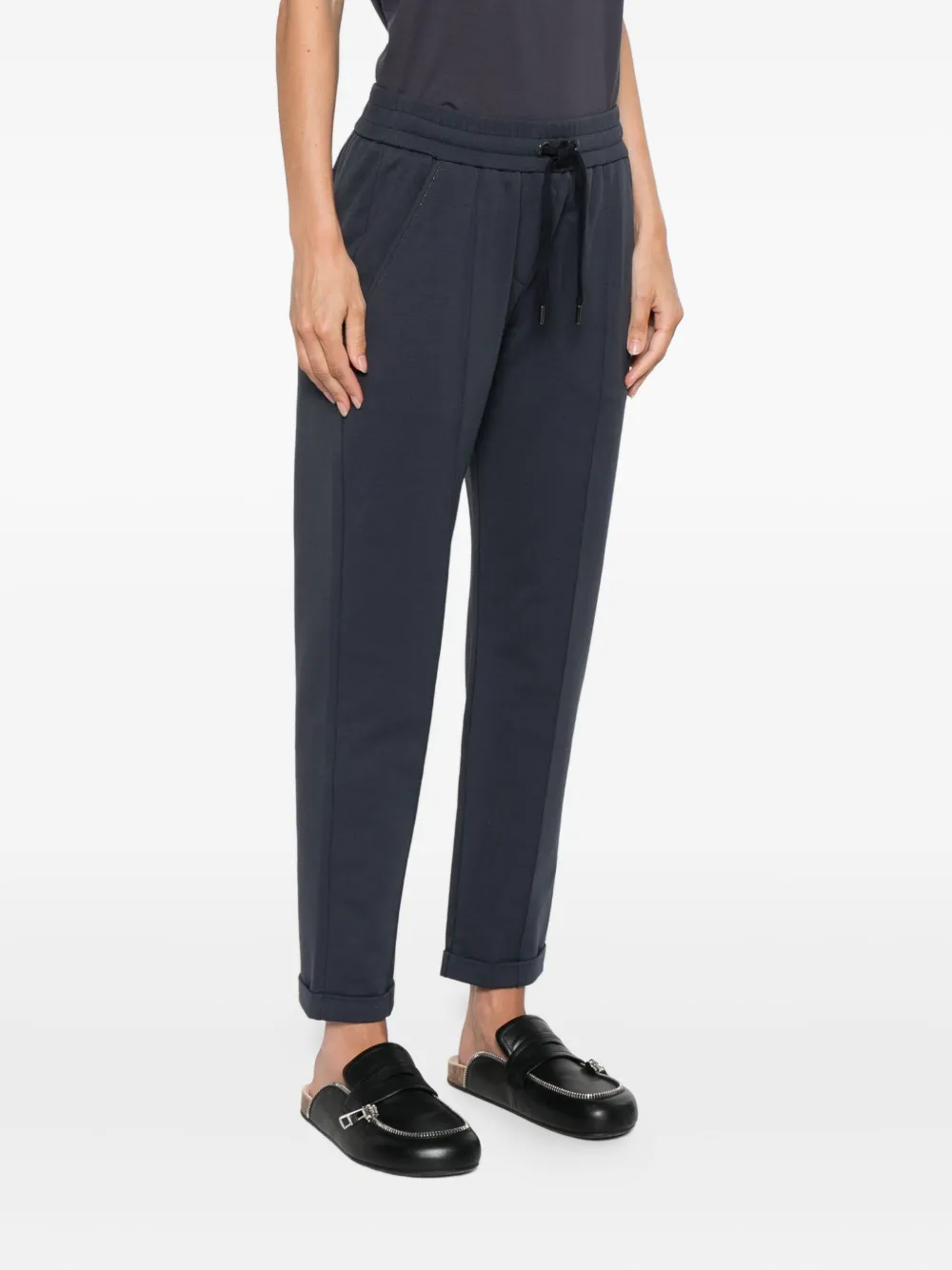 Brunello Cucinelli Broek met trekkoordtaille Blauw