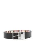 Paul Smith striped-reversible leather belt - Black