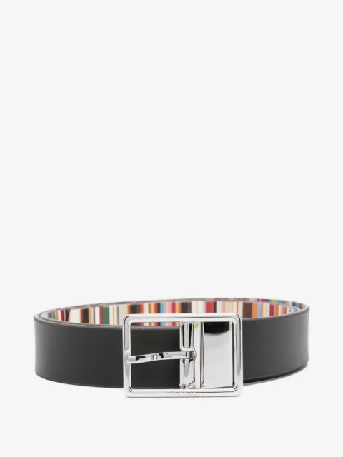Paul Smith striped-reversible leather belt