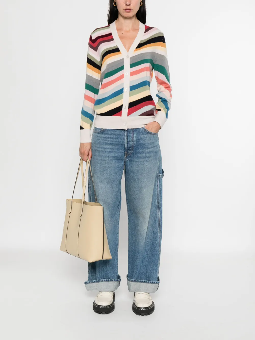Ps By Paul Smith Striped-wave Cardigan