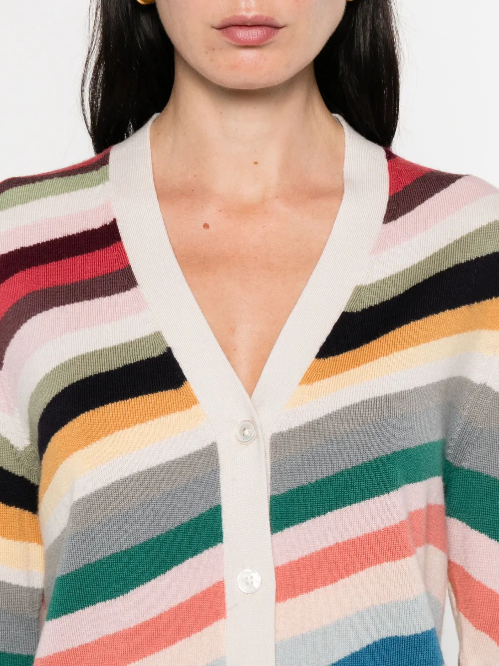 Ps By Paul Smith Striped-wave Cardigan