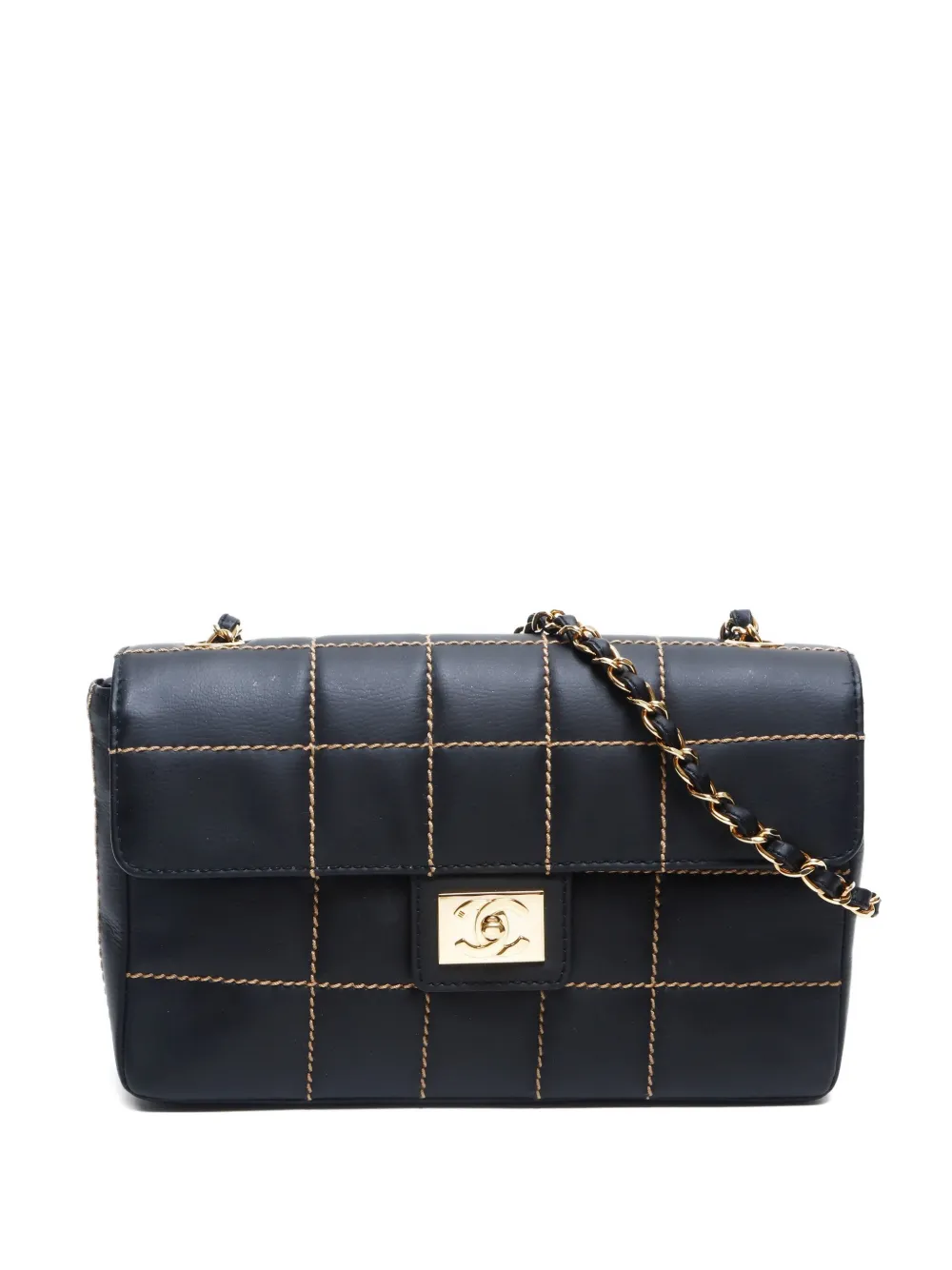 CHANEL Pre-Owned 2001-2002 チョコバー ショルダーバッグ - ブラック CHANEL Pre-Owned 2001-2002 チョコバー ショルダーバッグ - ブラック