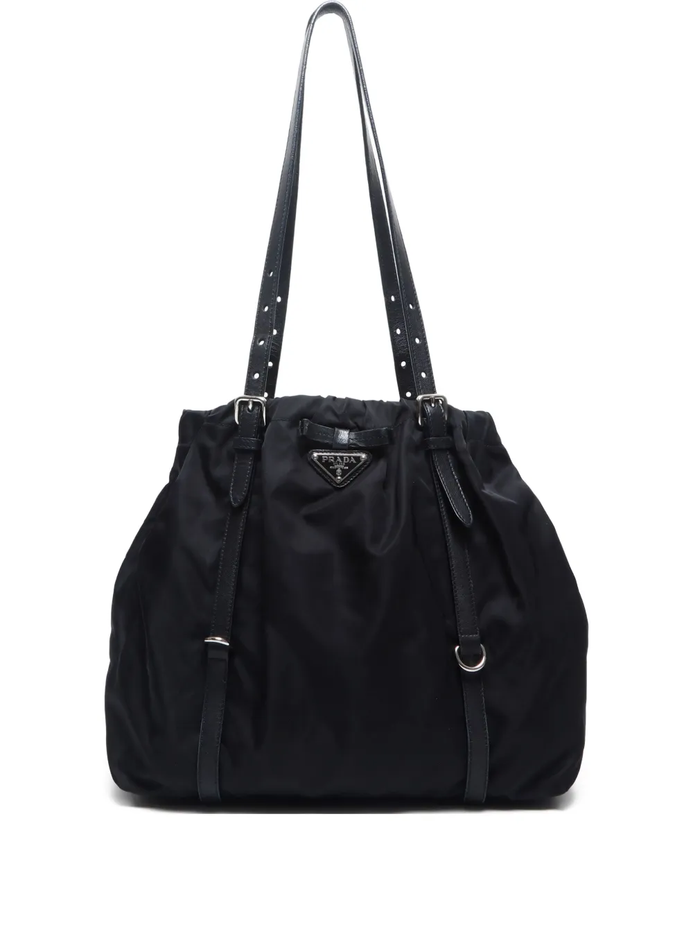 Prada Pre-Owned 2007 トライアングルロゴ ショルダーバッグ - ブラック Prada Pre-Owned 2007 トライアングルロゴ ショルダーバッグ - ブラック