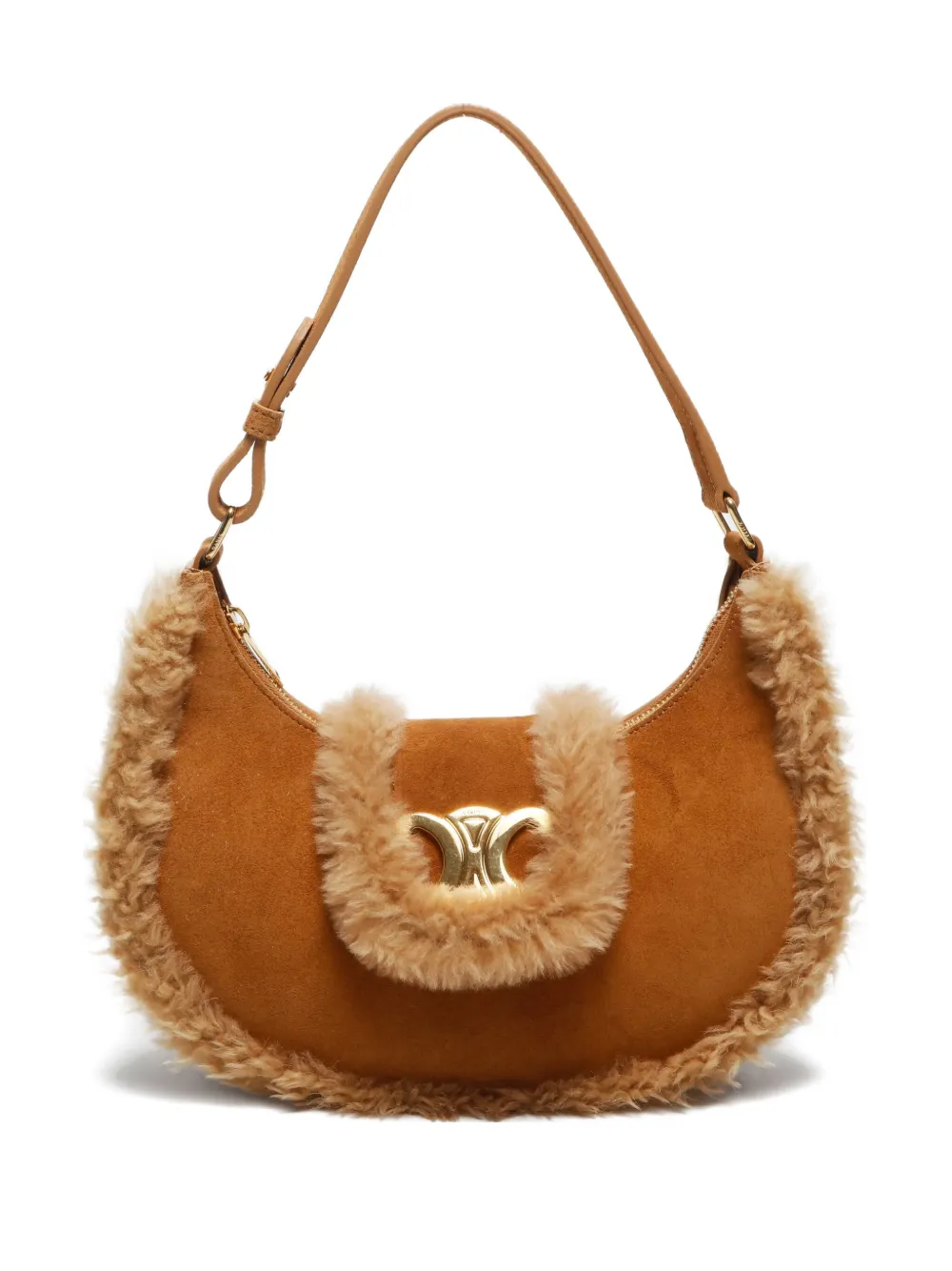 Céline Pre-Owned 2020-2024 トリオンフ ムートン ショルダーバッグ - ニュートラル Céline Pre-Owned 2020-2024 トリオンフ ムートン ショルダーバッグ - ニュートラル