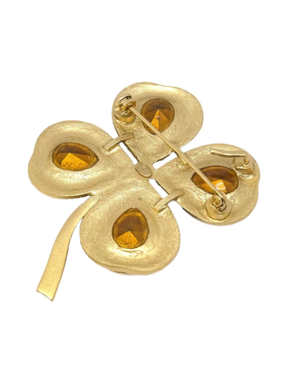 Pre-owned Chanel 2001 Clover-motif Brooch