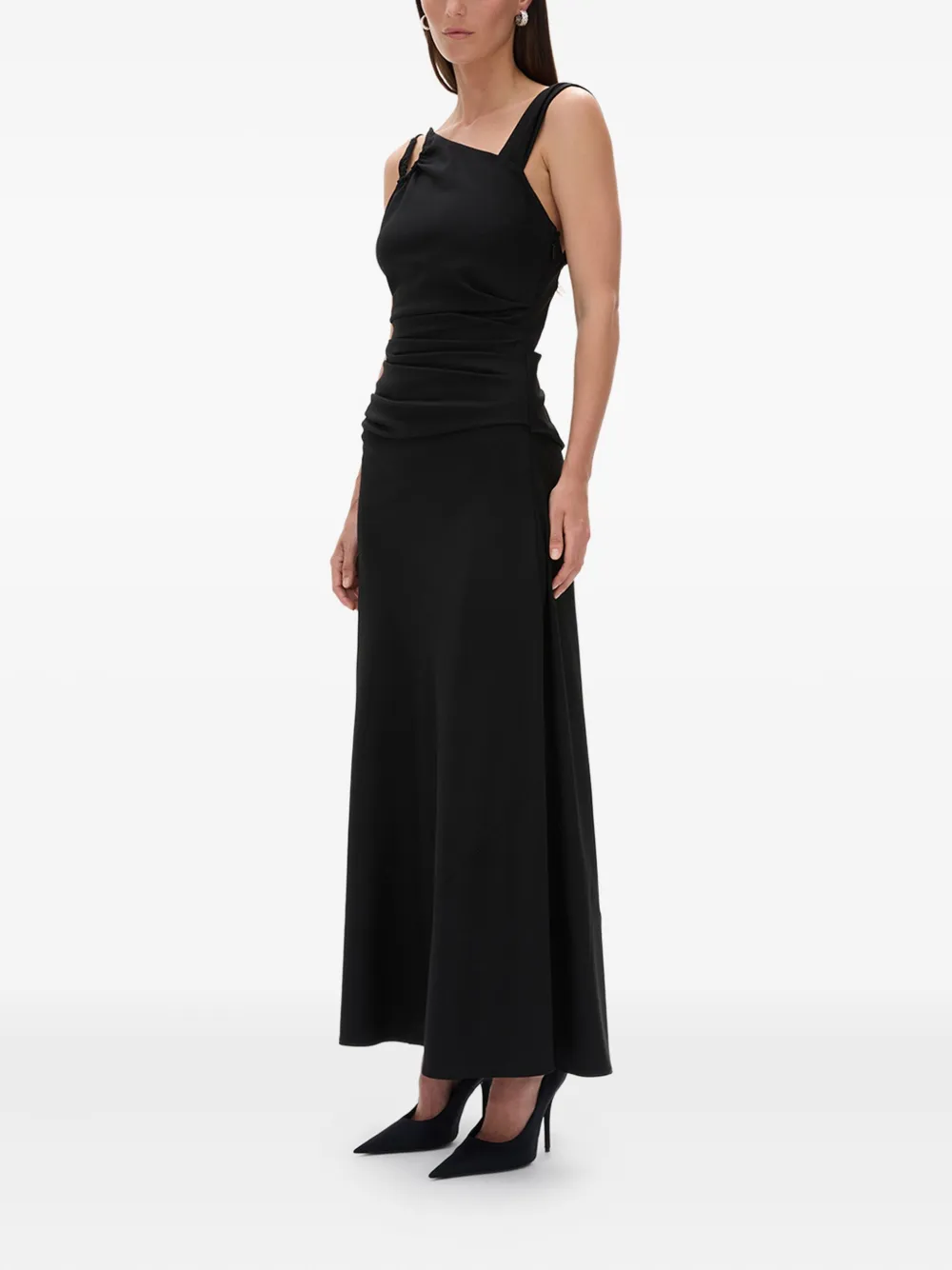 Rachel Gilbert Fitz gesmockte maxi-jurk met uitgesneden details Zwart