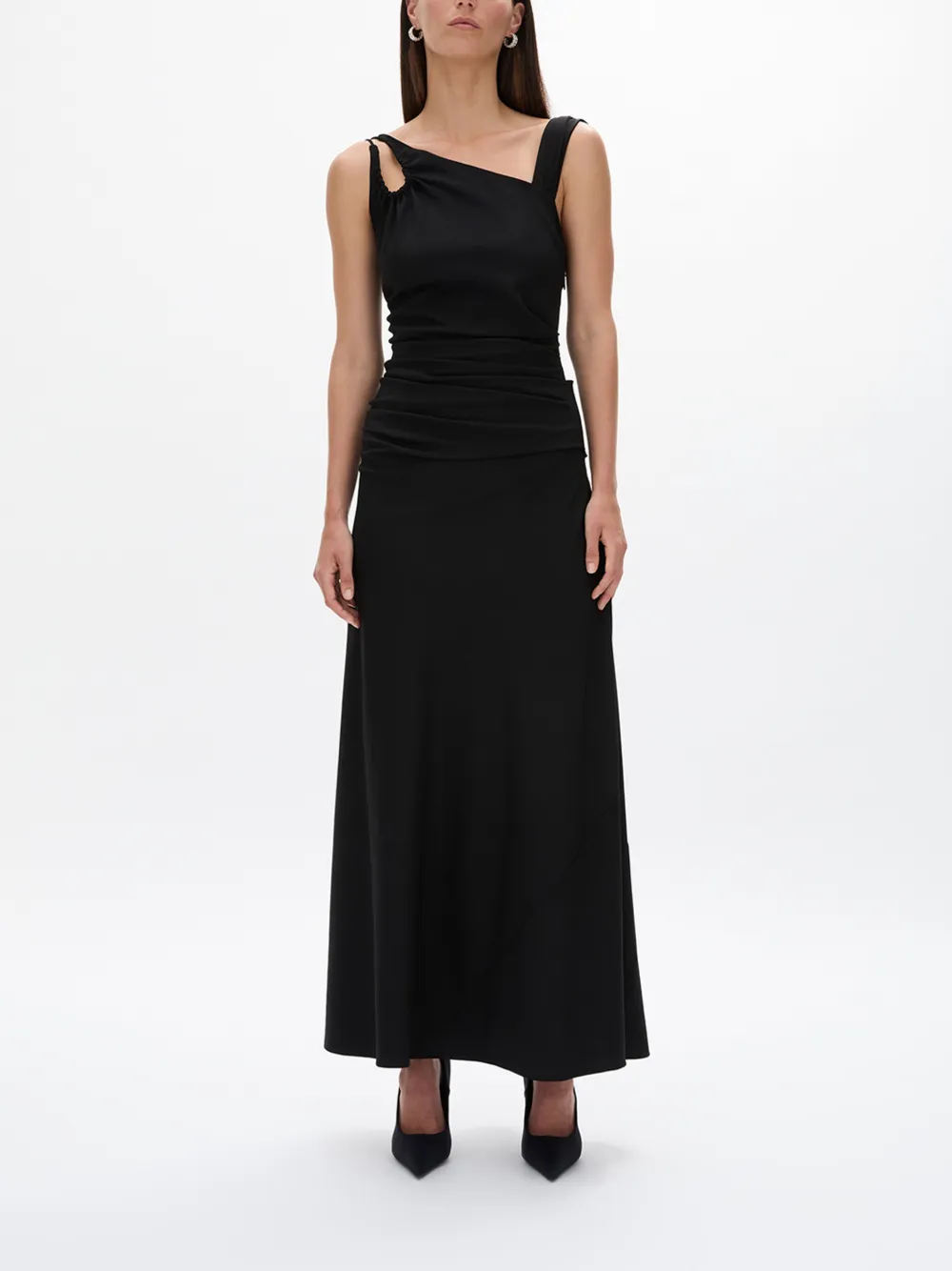 Rachel Gilbert Fitz gesmockte maxi-jurk met uitgesneden details - Zwart