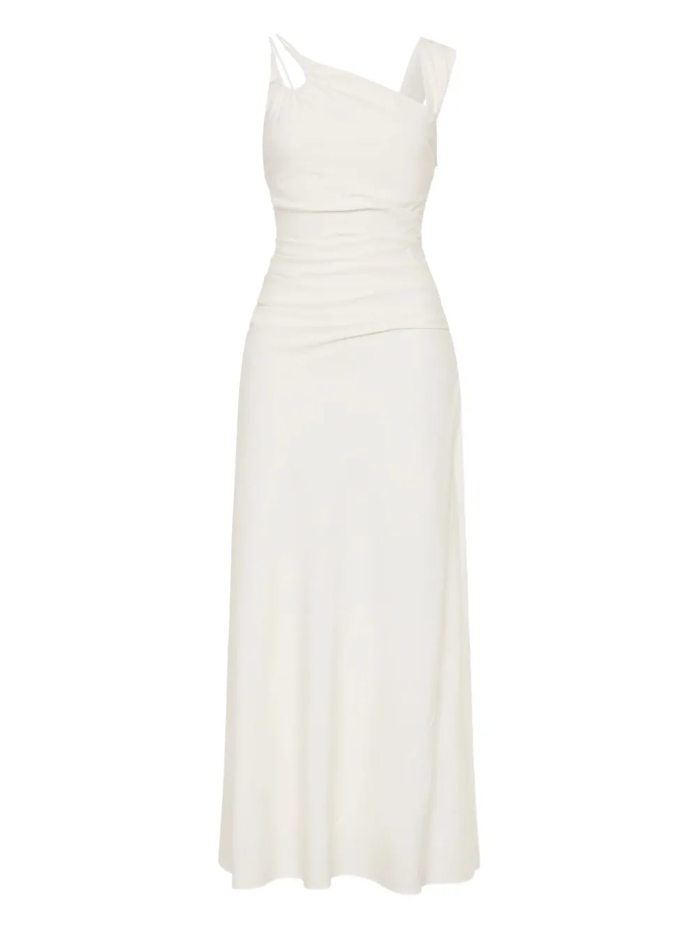 Rachel Gilbert Fitz asymmetrische gedrapeerde midi-jurk Wit
