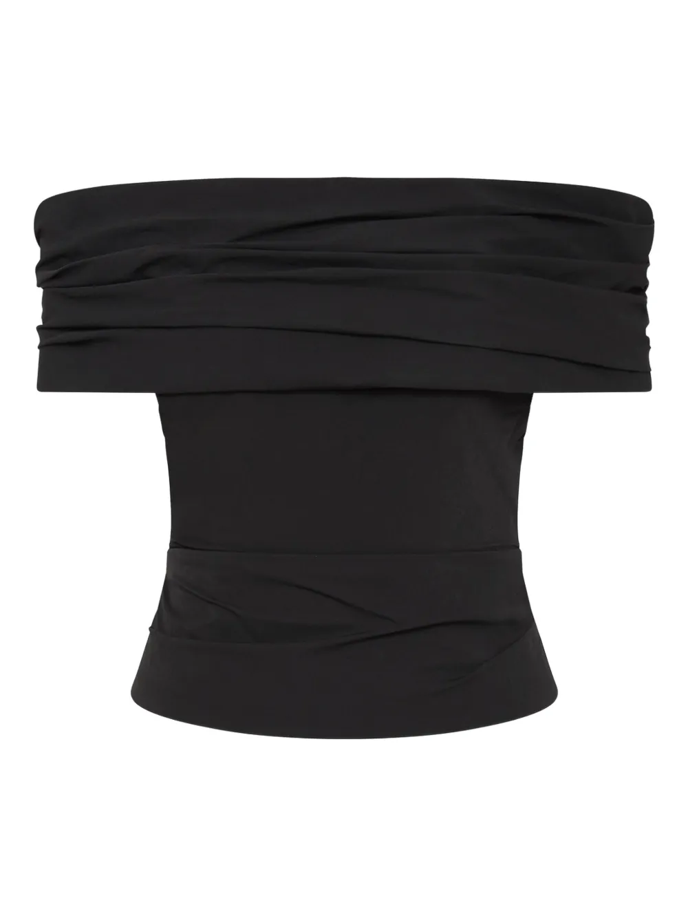 Rachel Gilbert Camille draped off-shoulder top Zwart