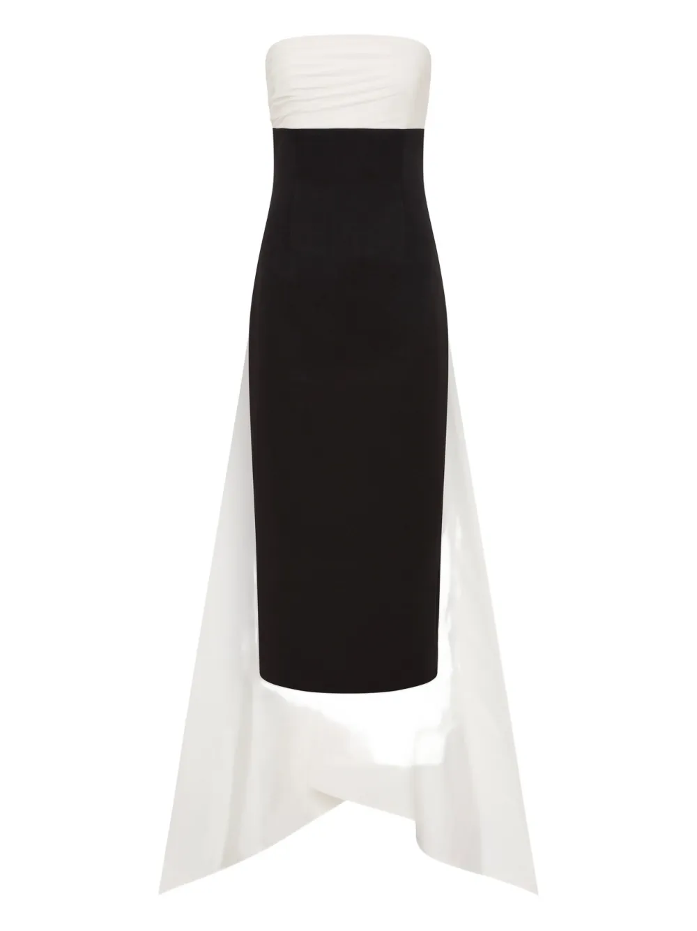 Rachel Gilbert Odette strapless draped-back midi dress - Black