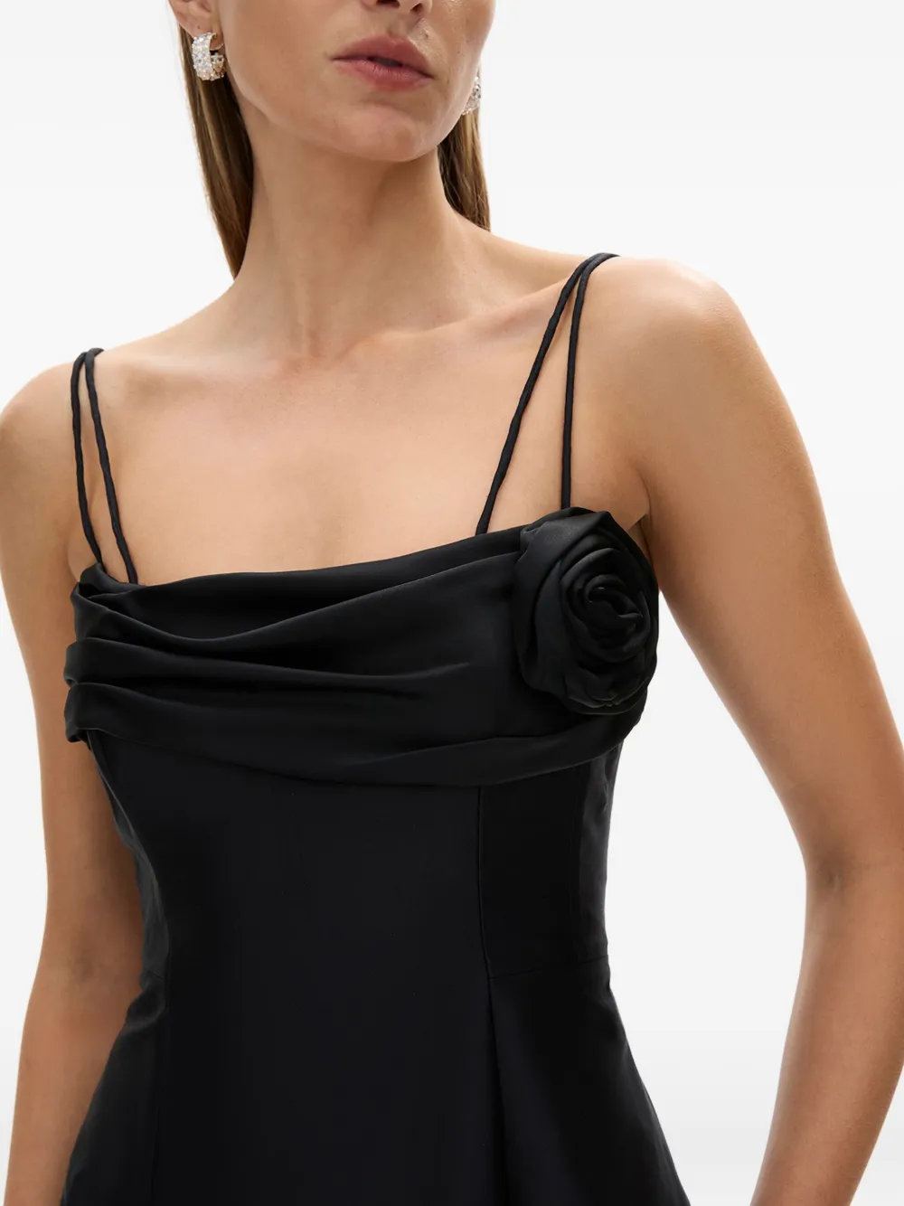 Rachel Gilbert Sawyer mini-jurk verfraaid met roos Zwart