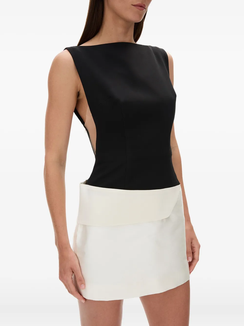 Rachel Gilbert Rikki tweekleurige mini-jurk Zwart