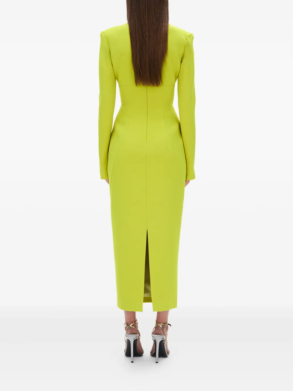 Rachel Gilbert Dover Long-sleeves Maxi Dress In Green