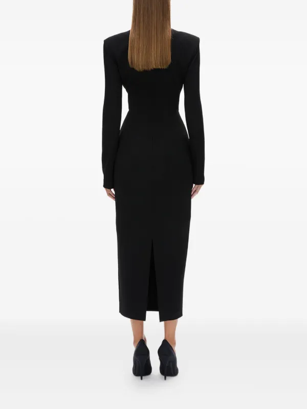 Rachel Gilbert Dover padded-shoulder Maxi Dress | Black | FARFETCH