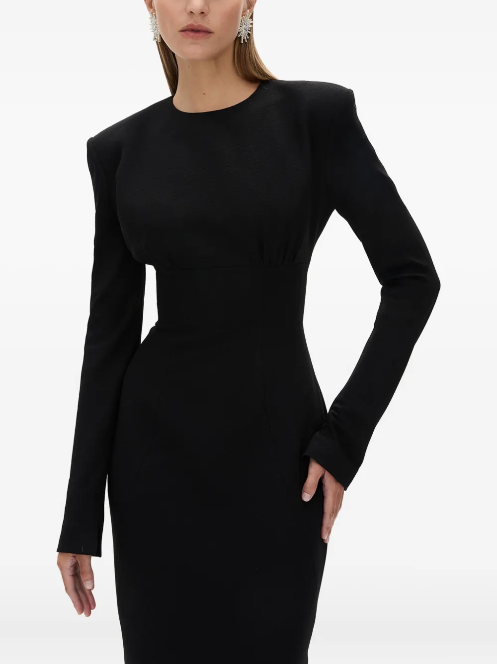 Rachel Gilbert Dover maxi-jurk met gewatteerde schouders Zwart
