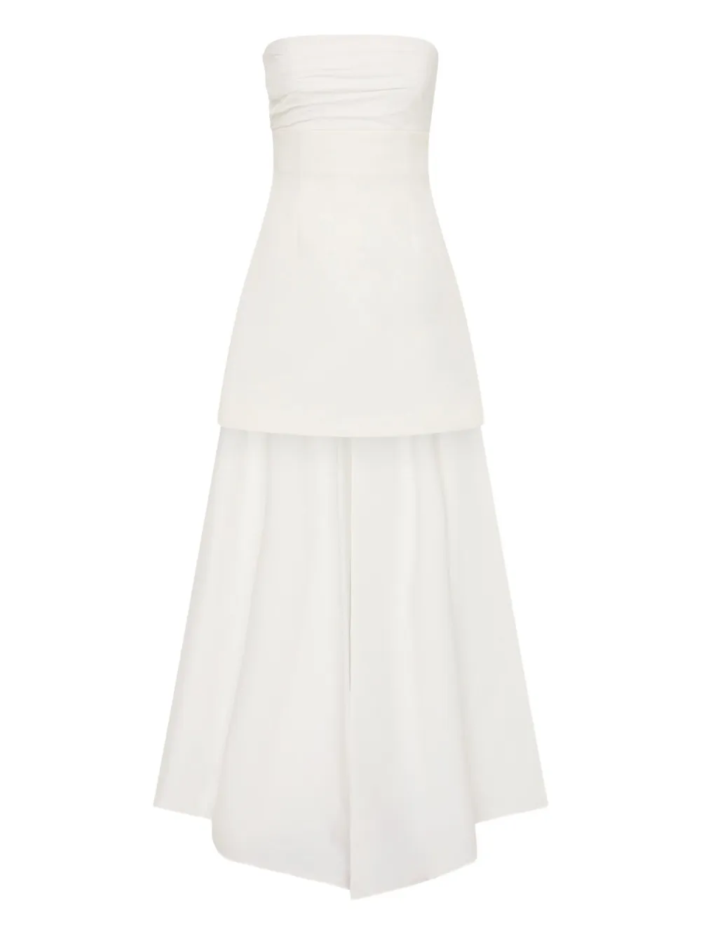 Rachel Gilbert Odette strapless geplooide mini-jurk Wit