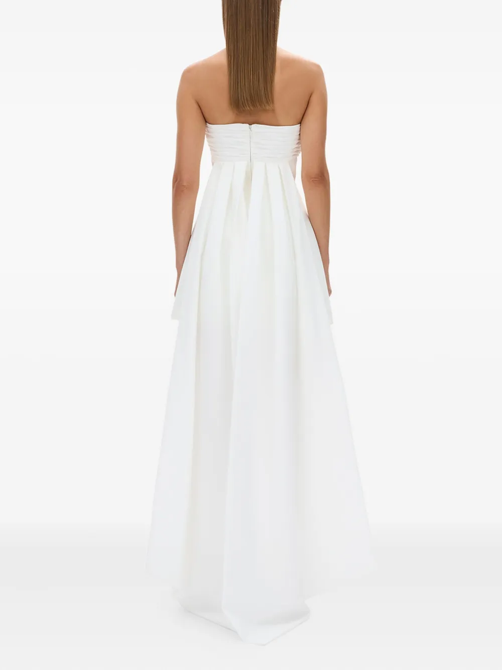 Rachel Gilbert Odette strapless geplooide mini-jurk Wit