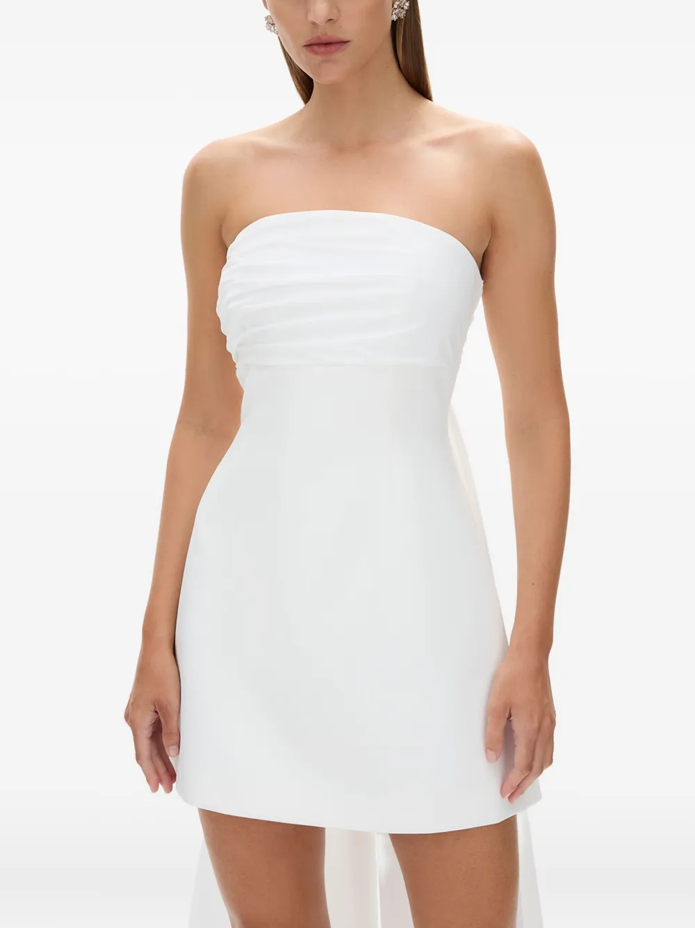 Rachel Gilbert Odette strapless geplooide mini-jurk Wit