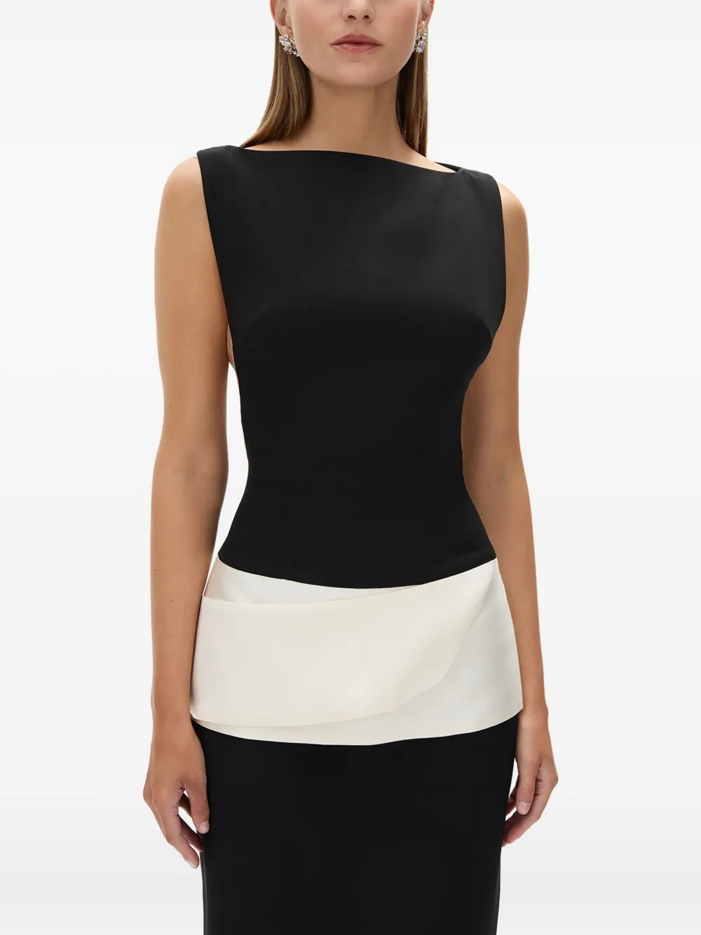 Rachel Gilbert Rikki Satin-panelled Gown In Brown