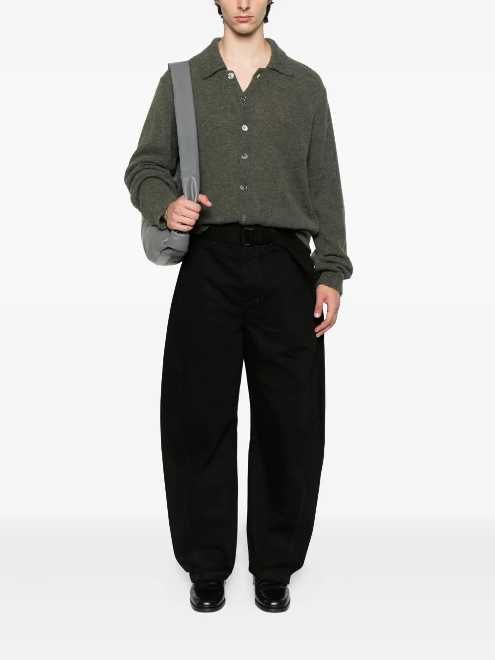 LEMAIRE Twisted belted jeans Zwart