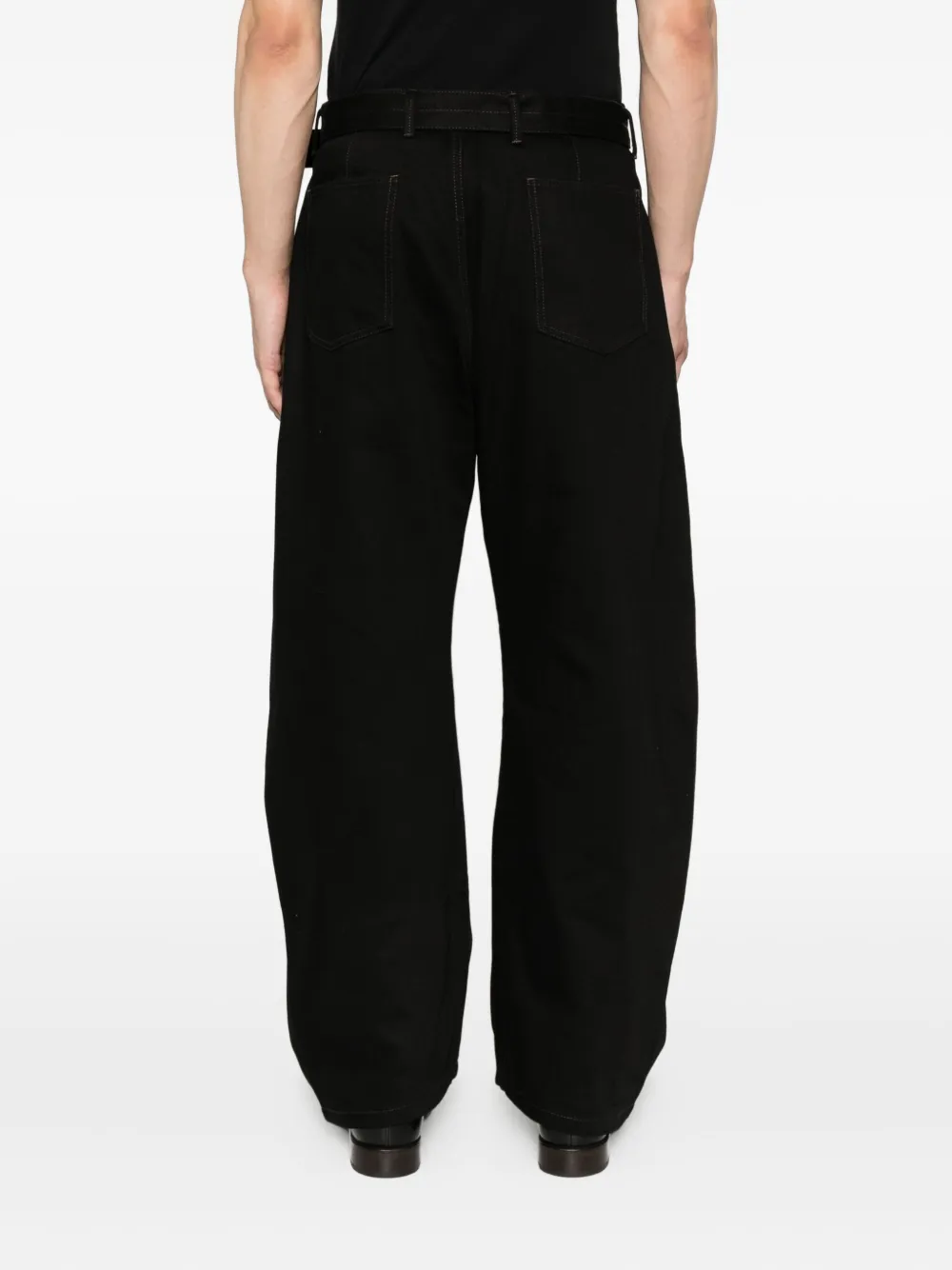 LEMAIRE Twisted belted jeans Zwart