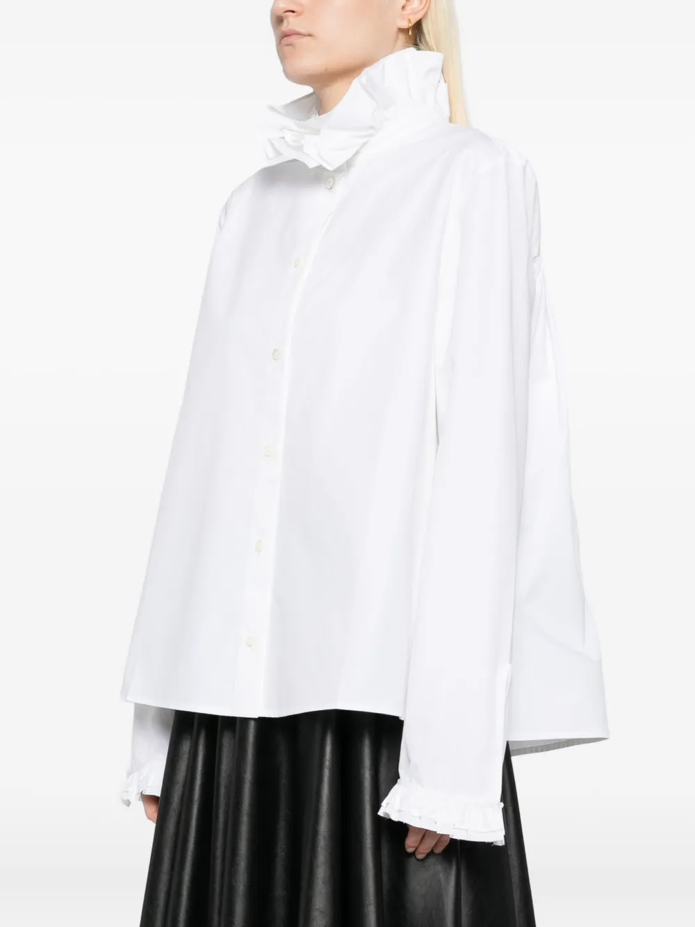 Jil Sander Blouse met ruches Wit