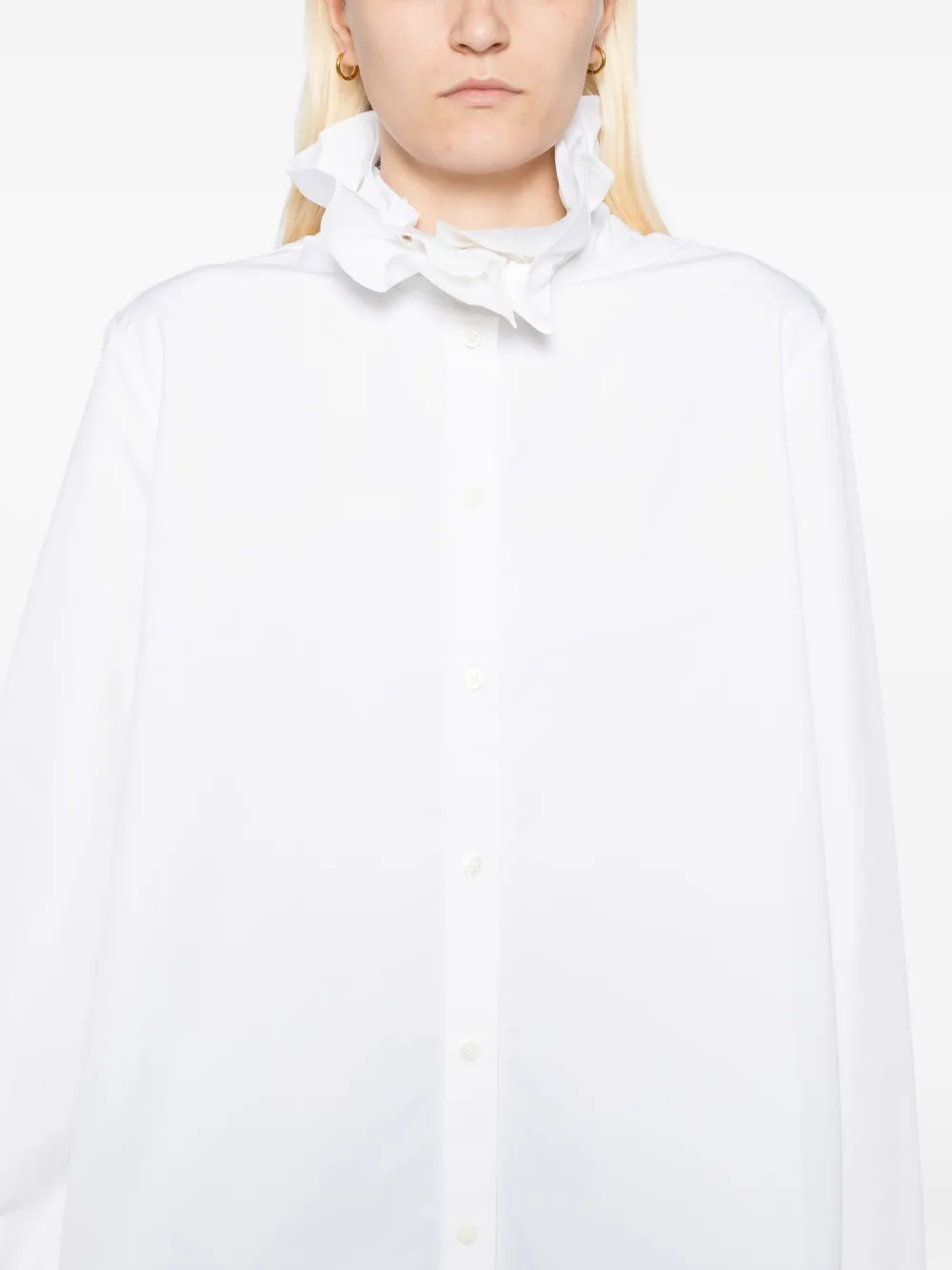 Jil Sander Blouse met ruches Wit