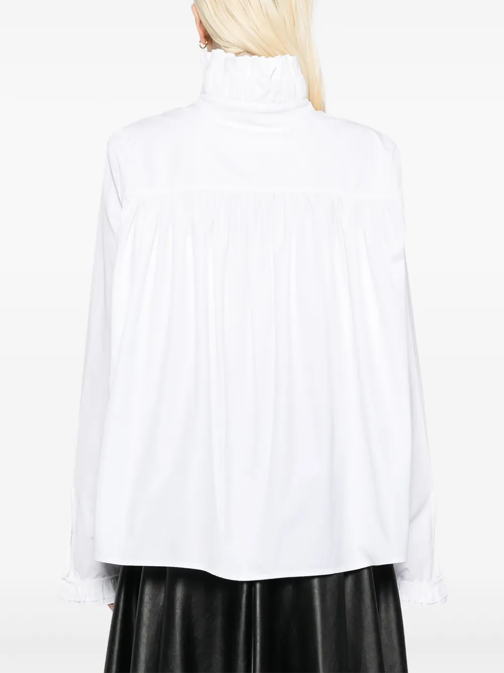 Jil Sander Blouse met ruches Wit