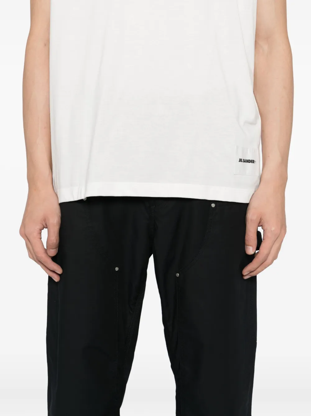 Jil Sander Logo-patch T-shirt (pack Of Three) In White