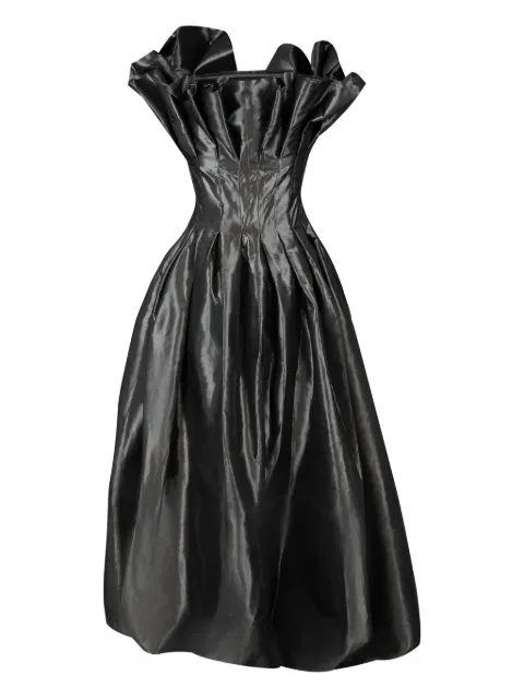Gaby Charbachy  Vestido drapeado com babados