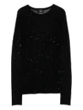 PINKO glitter-embellished long-sleeve top - Black