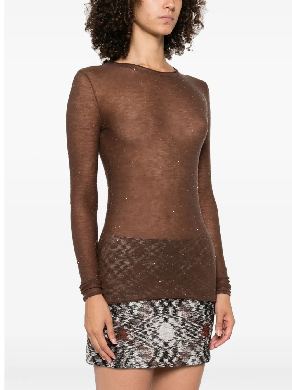 PINKO T-shirt met ronde hals Bruin