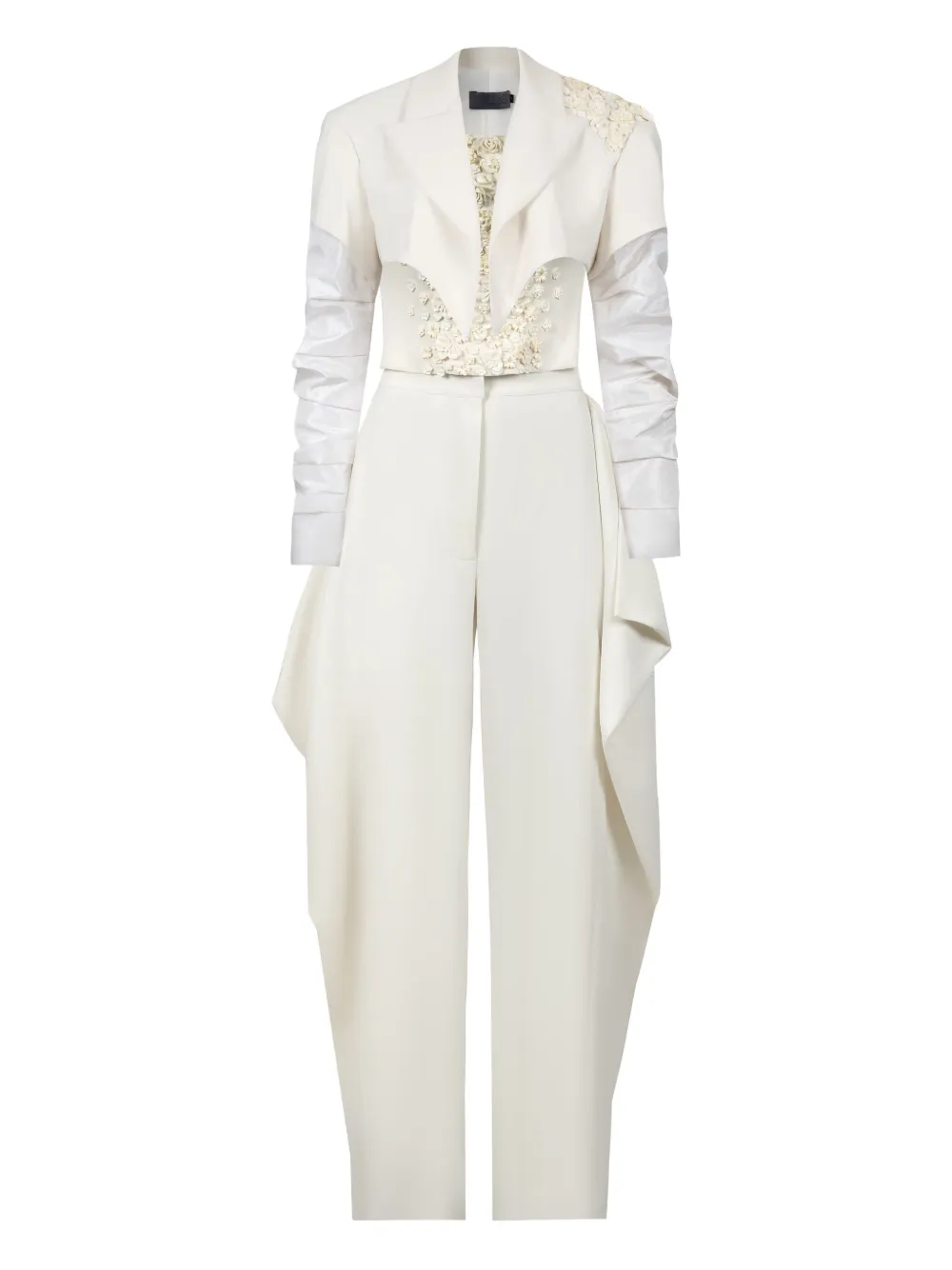 Gaby Charbachy  embellished draped jumpsuit | Neutrals | Image 1