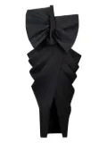 Gaby Charbachy bow-detail draped evening dress - Black