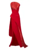 Gaby Charbachy pleated draped evening gown - Red