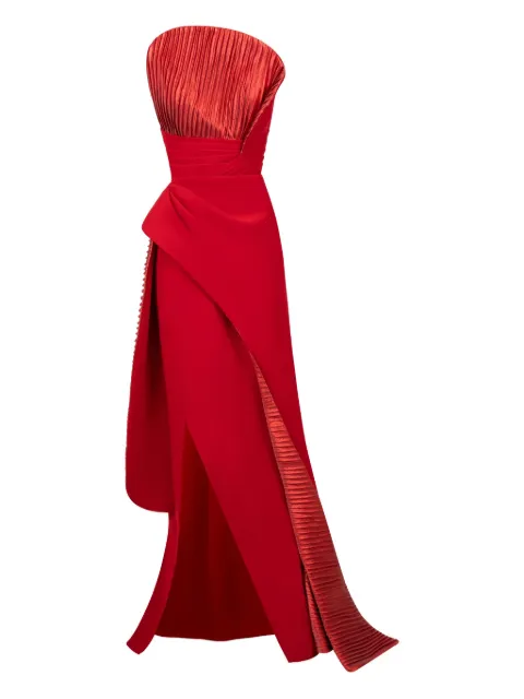 Gaby Charbachy  pleated draped evening gown