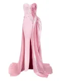 Gaby Charbachy embellished rose-detail evening gown - Pink