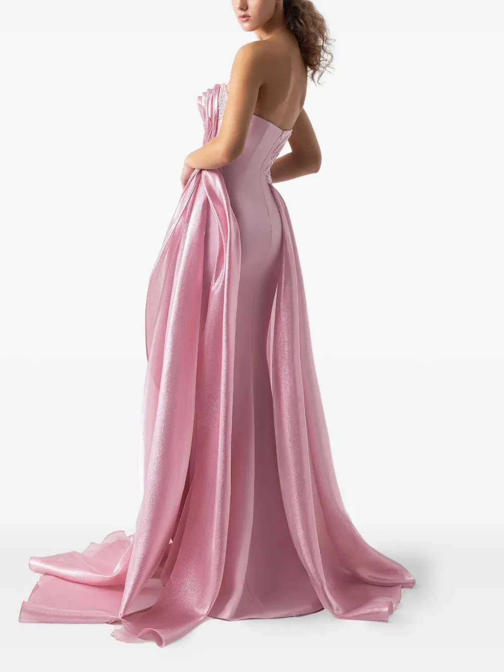 Gaby Charbachy Verfraaide avondjurk met roosdetail Roze