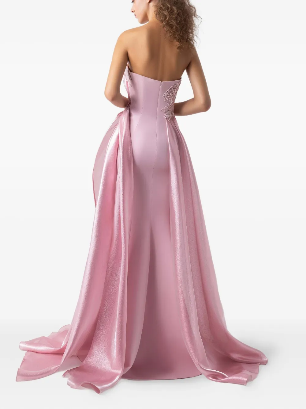 Gaby Charbachy Verfraaide avondjurk met roosdetail Roze