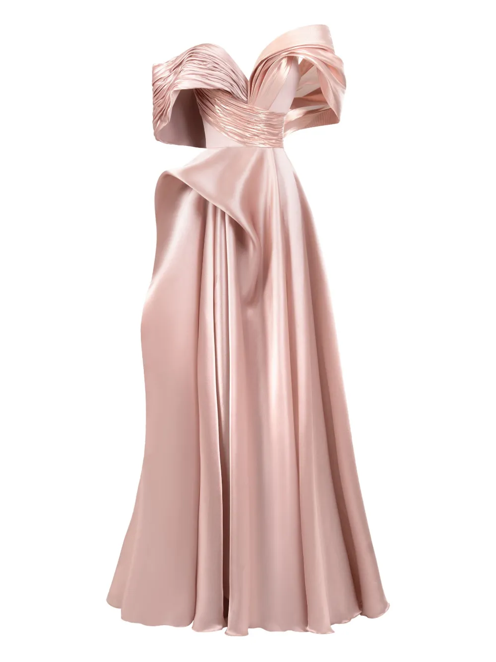 Gaby Charbachy Off-shoulder geplooide avondjurk Roze
