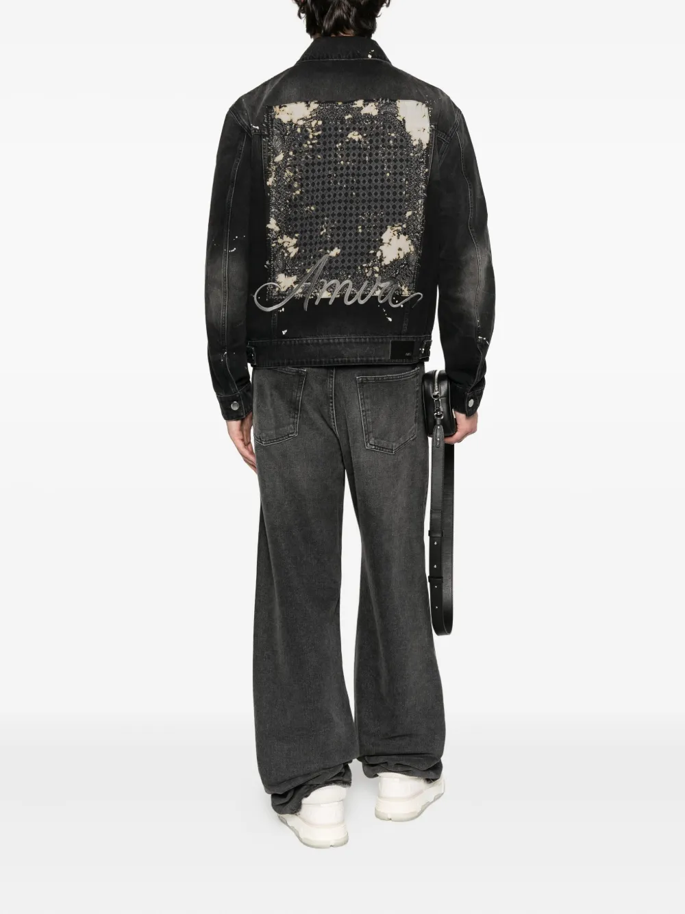 AMIRI Denim jack met verfprint Zwart