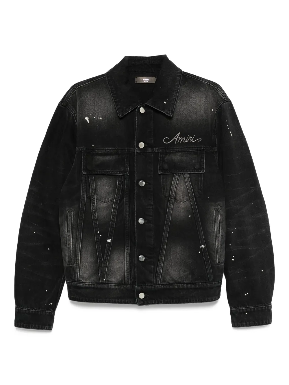 AMIRI Denim jack met verfprint Zwart
