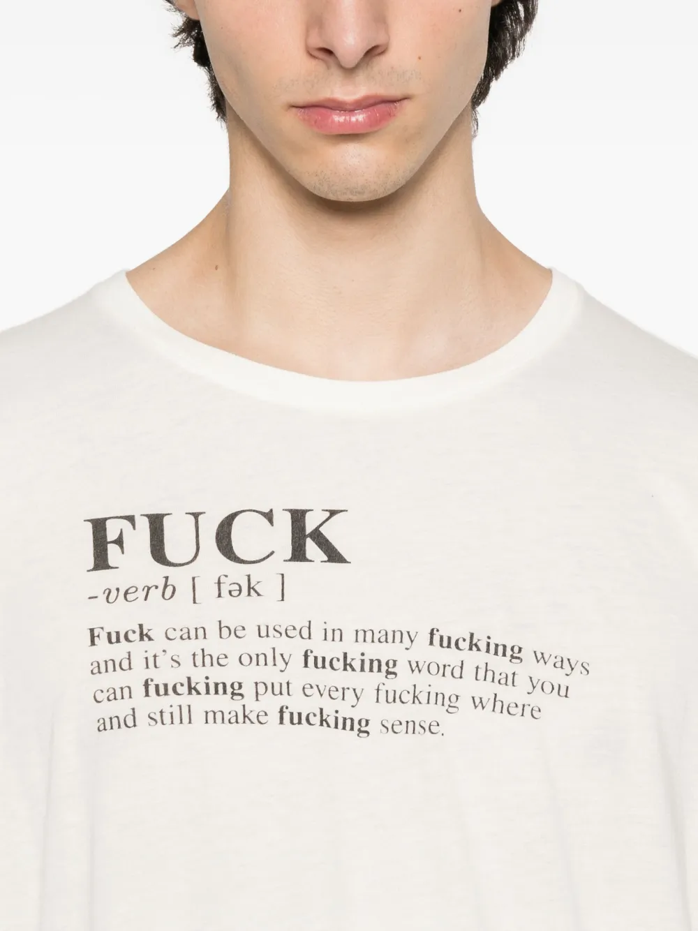 R13 definition-print T-shirt Beige
