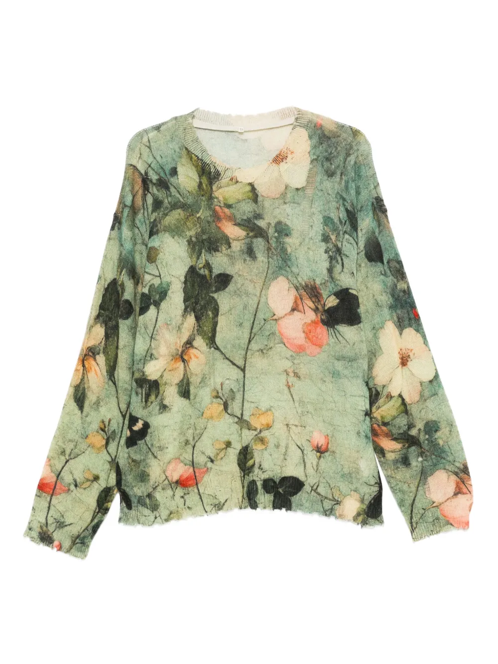 R13 floral-print cashmere sweater Groen