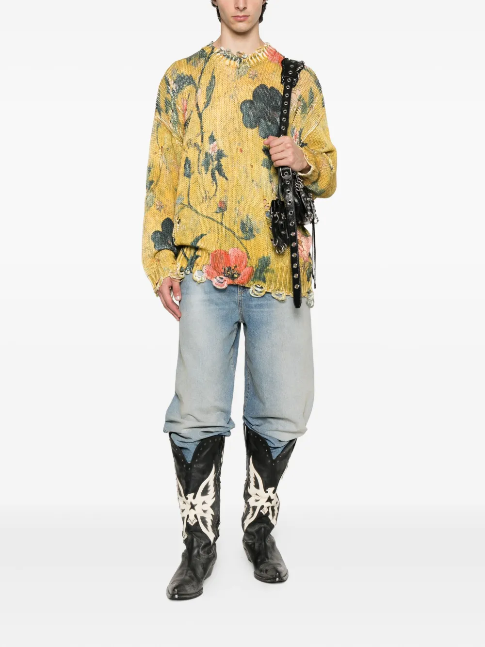 R13 floral-pattern distressed sweater | Knitted Sweaters | Image 2