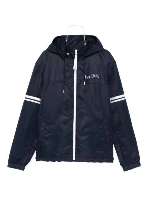 Alexander McQueen hooded stripe-detail jacket