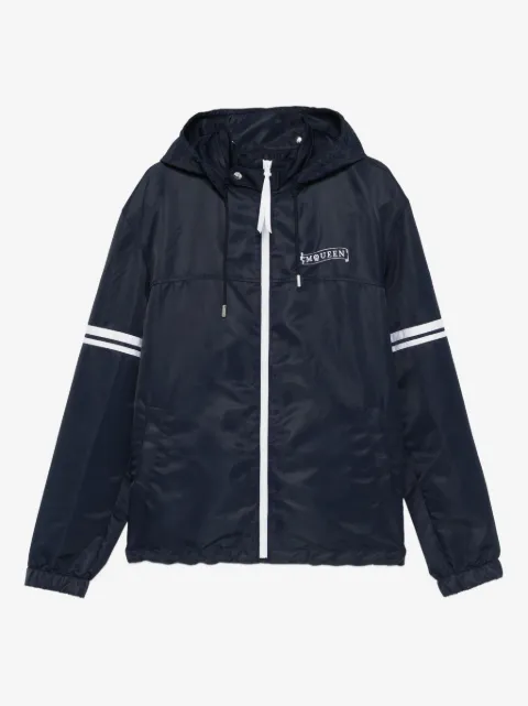 Alexander McQueen hooded stripe-detail jacket